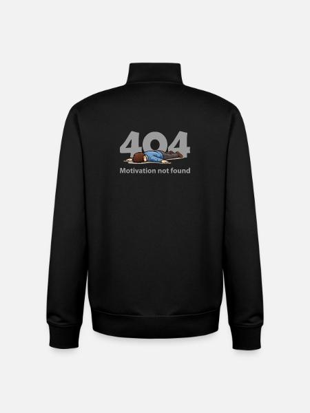 Motivation Not Found – Error 404 - Unisex Organic Zip Sweatshirt by Stanley/Stella - black