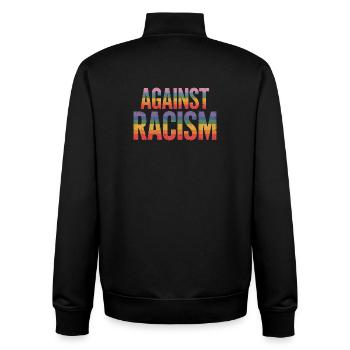 Against Racism - Antifa Rainbow Tee - Unisex Organic Zip Sweatshirt by Stanley/Stella - black - Back - AI Model Male 185 light (185cm)