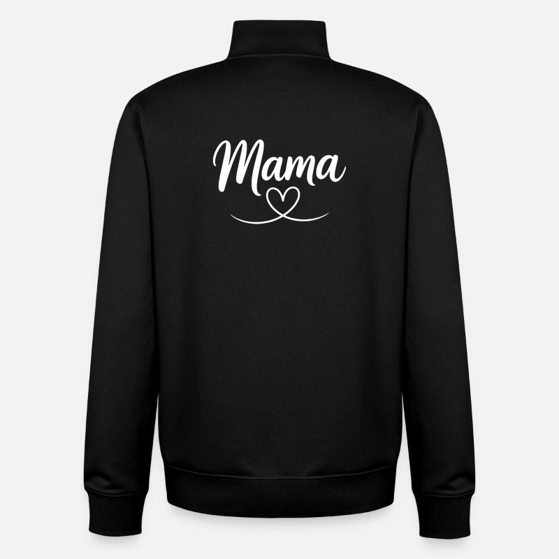 Mama Heart Script - Unisex Organic Zip Sweatshirt by Stanley/Stella - black