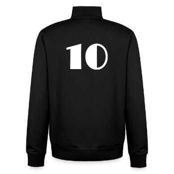 10. 10 YEARS. 10th ANNIVERSARY. 10 YEAR ANNIVERSARY. - Unisex Organic Zip Sweatshirt by Stanley/Stella - black - Back - AI Model Male 185 light (185cm)