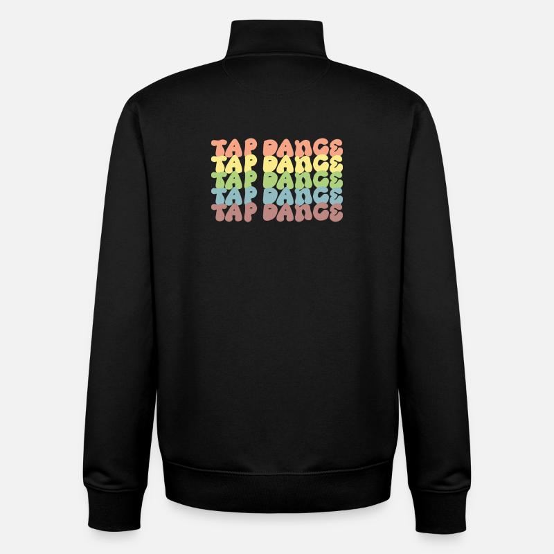Rainbow Tapdance Pattern - Unisex Organic Zip Sweatshirt by Stanley/Stella - black