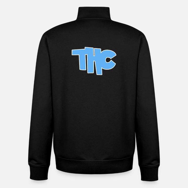 THC - Sweat zippé unisexe en coton bio Stanley/Stella - noir