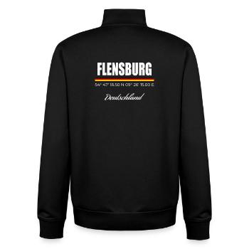 Flensburg - Unisex Organic Zip Sweatshirt von Stanley/Stella - Schwarz - Hinten - AI Model Male 185 light (185cm)