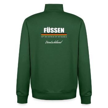 Füssen - Unisex Organic Zip Sweatshirt von Stanley/Stella - Flaschengrün - Hinten - AI Model Male 185 dark (185cm)