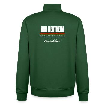 Bad Bentheim - Sweat zippé unisexe en coton bio Stanley/Stella - vert bouteille - Dos - AI Model Male 185 dark (185cm)