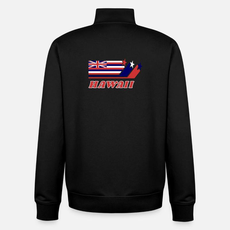 Hawaii Flag Gift Honolulu - Unisex Organic Zip Sweatshirt by Stanley/Stella - black