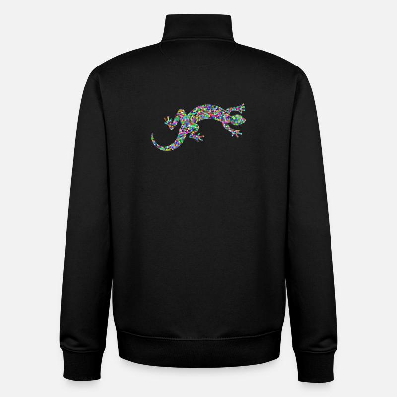 Gecko, Salamander, patterncontest - Unisex Organic Zip Sweatshirt von Stanley/Stella - Schwarz