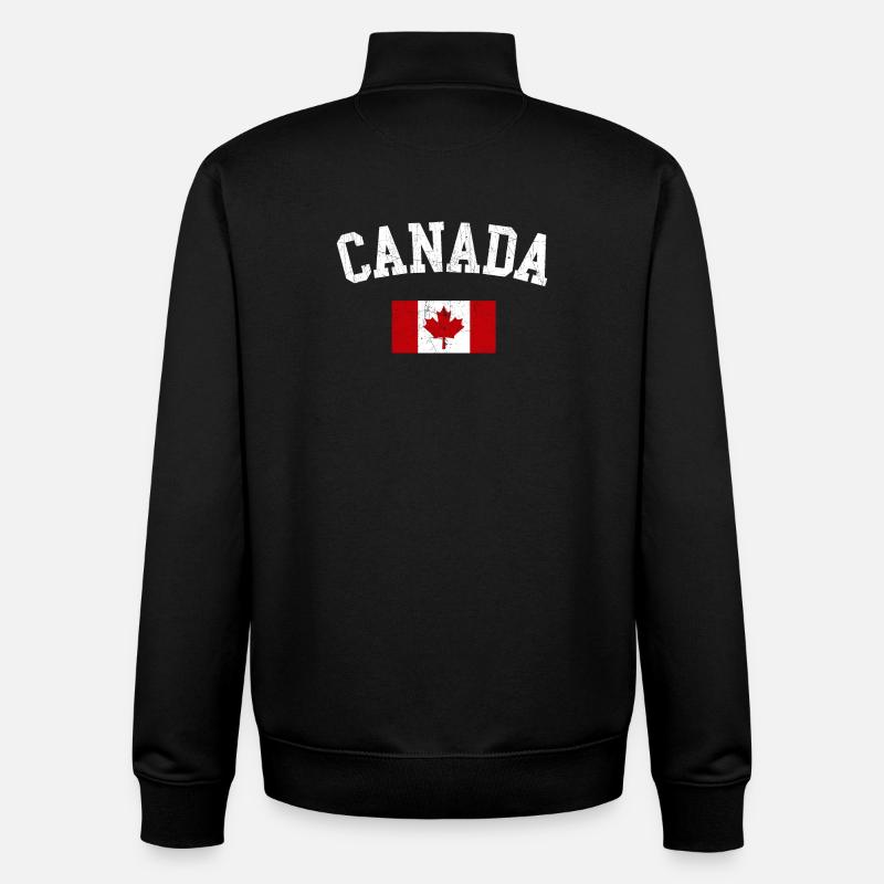 Kanada-Bogen mit Ahornflagge - Unisex Organic Zip Sweatshirt von Stanley/Stella - Schwarz