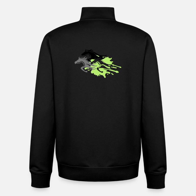 pferde - hengst - stute - fohlen - Unisex Organic Zip Sweatshirt von Stanley/Stella - Schwarz