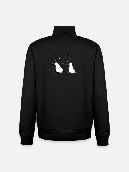 Snowball fight - Unisex Organic Zip Sweatshirt by Stanley/Stella - black