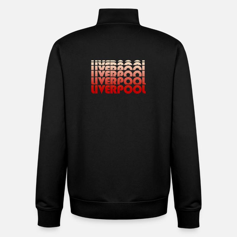 Liverpool Gradient Lettering Vertical - Unisex Organic Zip Sweatshirt by Stanley/Stella - black