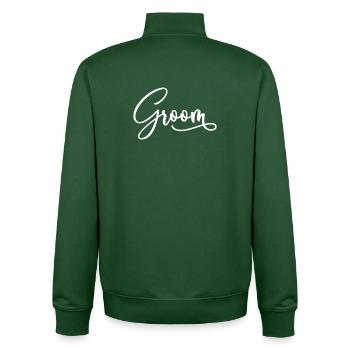 Groom Cool Matching Couple Wedding Party Marriage - Unisex Organic Zip Sweatshirt by Stanley/Stella - bottle green - Back - AI Model Male 185 dark (185cm)