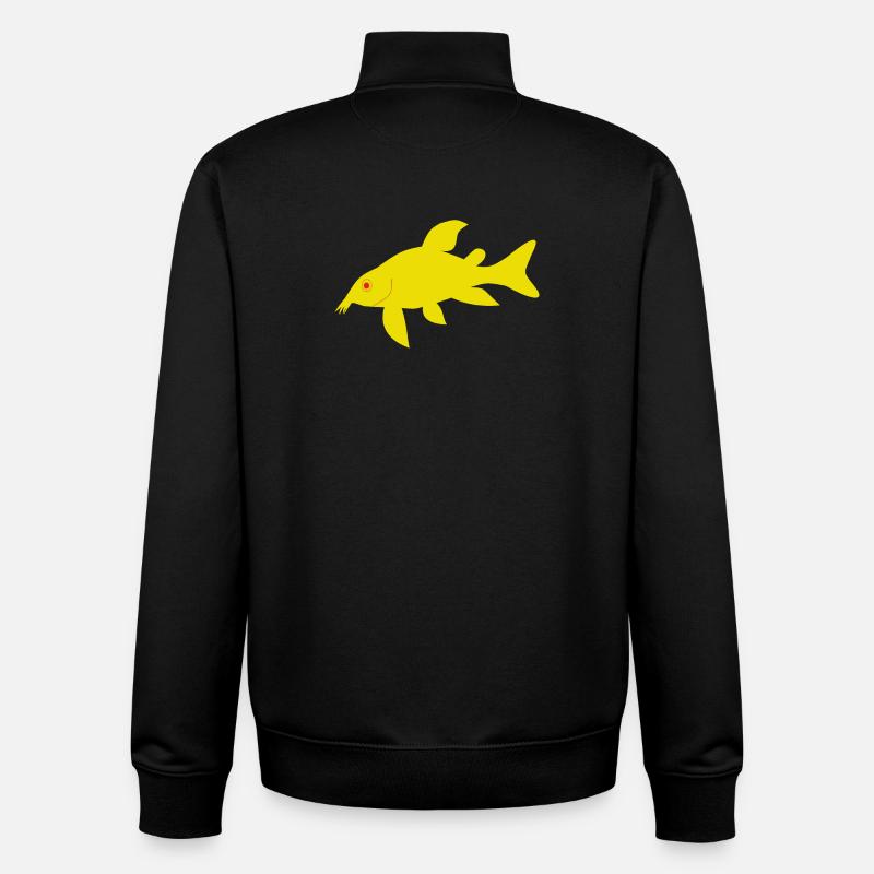 Red and yellow corydoras - Unisex Organic Zip Sweatshirt by Stanley/Stella - black