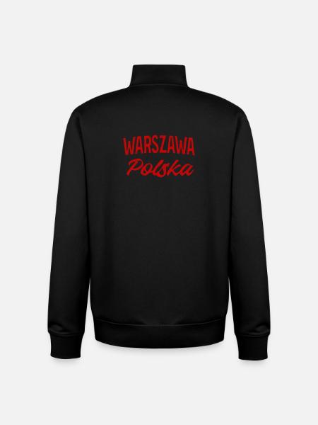 Warszawa Polska Retro Script - Unisex Organic Zip Sweatshirt by Stanley/Stella - black