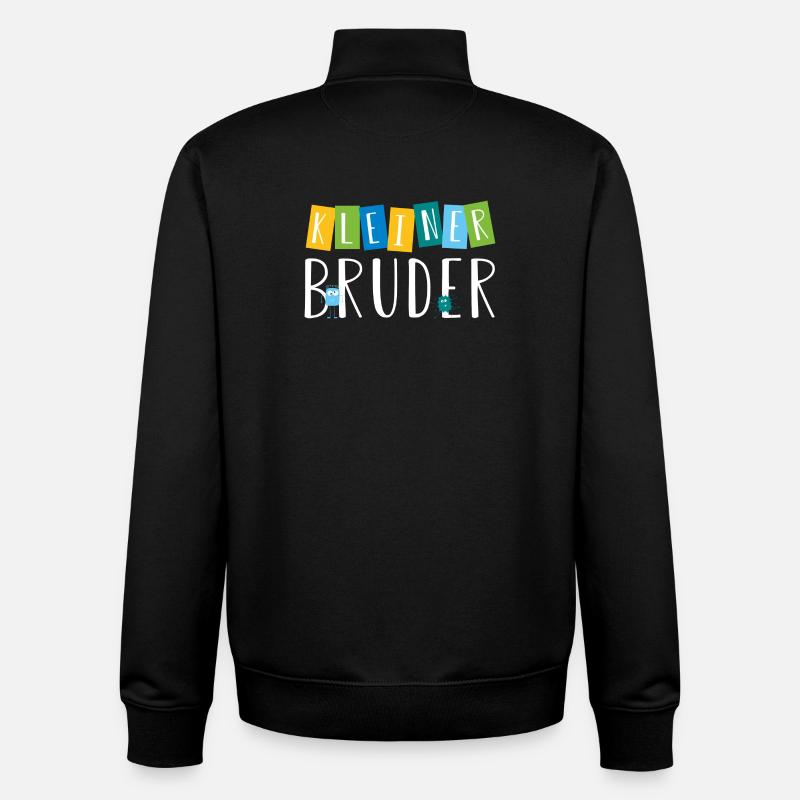 kleiner Bruder - süße Monster - Unisex Organic Zip Sweatshirt von Stanley/Stella - Schwarz