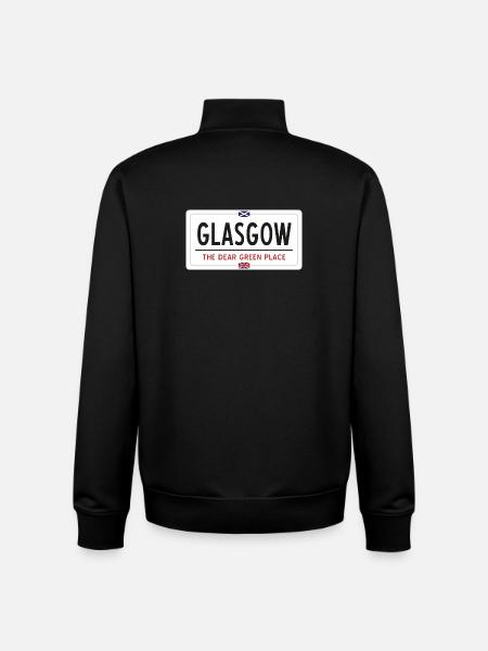 Glasgow Ortsnamensschild - Unisex Organic Zip Sweatshirt von Stanley/Stella - Schwarz