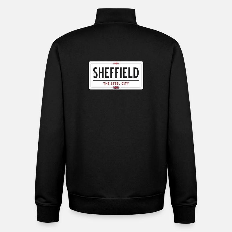 Sheffield town sign - Unisex Organic Zip Sweatshirt by Stanley/Stella - black