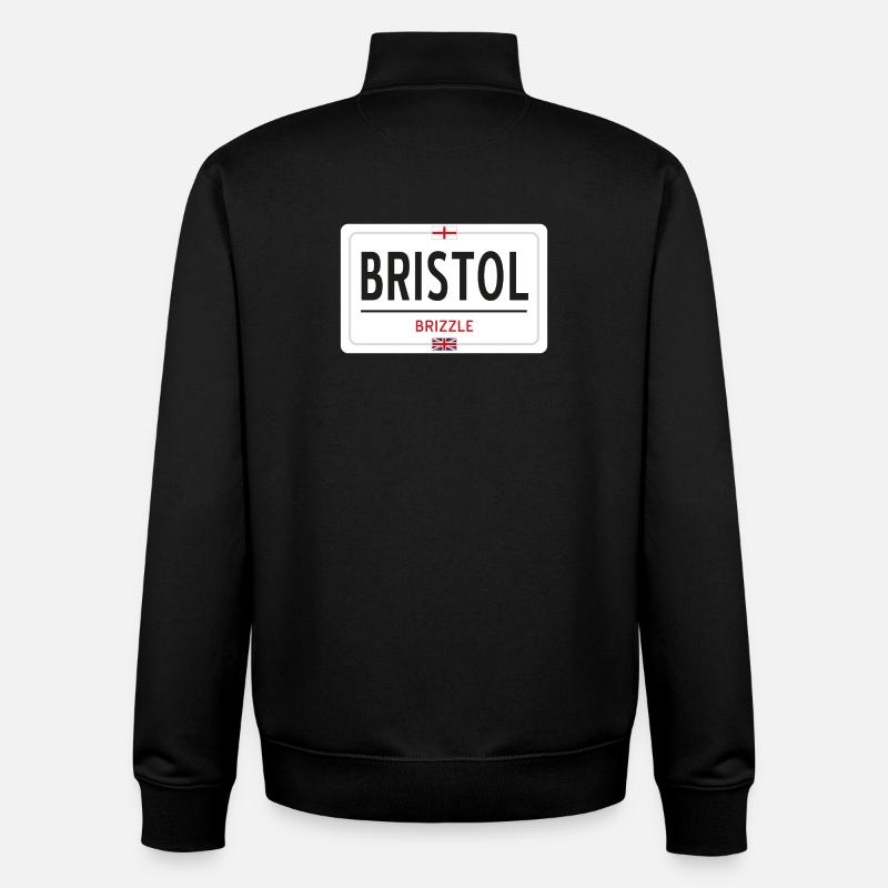 Ortsschild von Bristol - Unisex Organic Zip Sweatshirt von Stanley/Stella - Schwarz