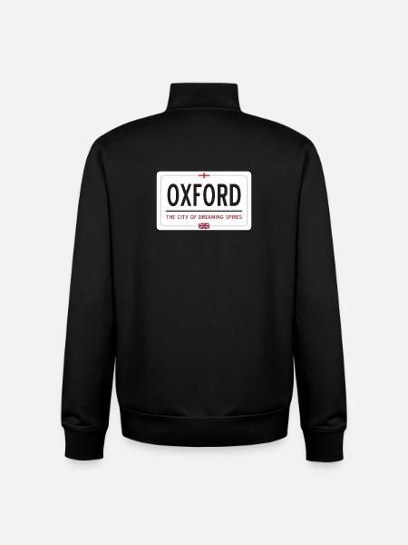 Oxford town sign - Unisex Organic Zip Sweatshirt by Stanley/Stella - black