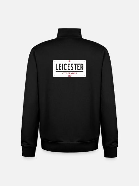 Leicester town sign - Unisex Organic Zip Sweatshirt by Stanley/Stella - black