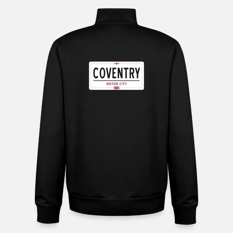 Panneau de place de Coventry - Sweat zippé unisexe en coton bio Stanley/Stella - noir