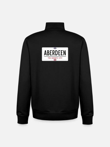 Aberdeen town sign - Unisex Organic Zip Sweatshirt by Stanley/Stella - black