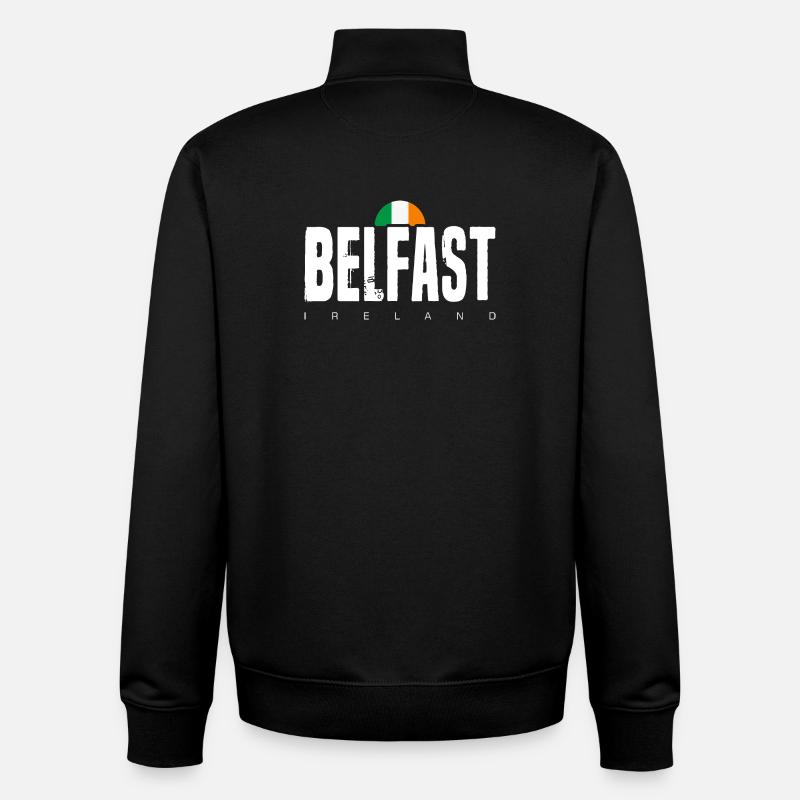 Belfast - Sweat zippé unisexe en coton bio Stanley/Stella - noir