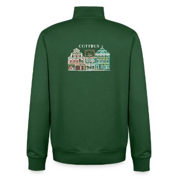 Cottbus Altmarkt, Einfach schön! Brandenburg - Unisex Organic Zip Sweatshirt von Stanley/Stella - Flaschengrün - Hinten - AI Model Male 185 dark (185cm)