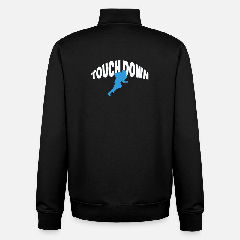 TOUCH DOWN - Unisex Organic Zip Sweatshirt by Stanley/Stella - black