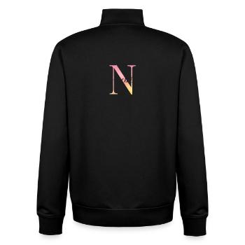 N | Monogram | Name | Naemi |Watercolor - Unisex Organic Zip Sweatshirt by Stanley/Stella - black - Back - AI Model Male 185 light (185cm)