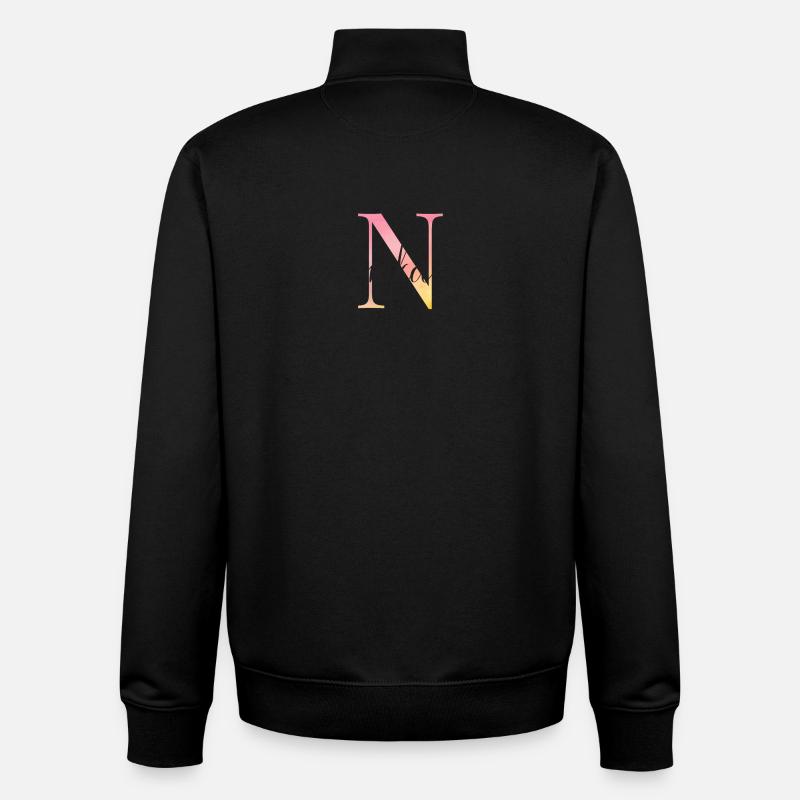 N | Monogramme | Nom | Nika |Aquarelle - Sweat zippé unisexe en coton bio Stanley/Stella - noir