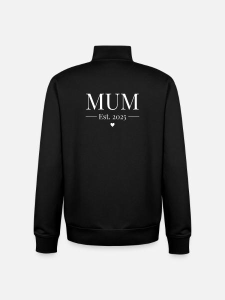 Mum Established 2025 - Unisex Organic Zip Sweatshirt by Stanley/Stella - black