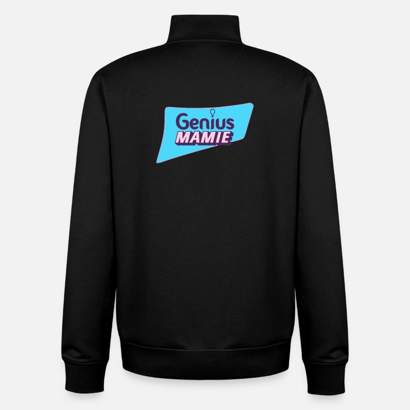Geniale Oma - Unisex Organic Zip Sweatshirt von Stanley/Stella - Schwarz