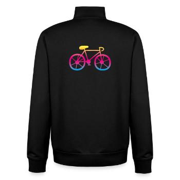 Bicycle Bike Color Rainbow Wheel Cycling Tour - Unisex Organic Zip Sweatshirt by Stanley/Stella - black - Back - AI Model Male 185 light (185cm)