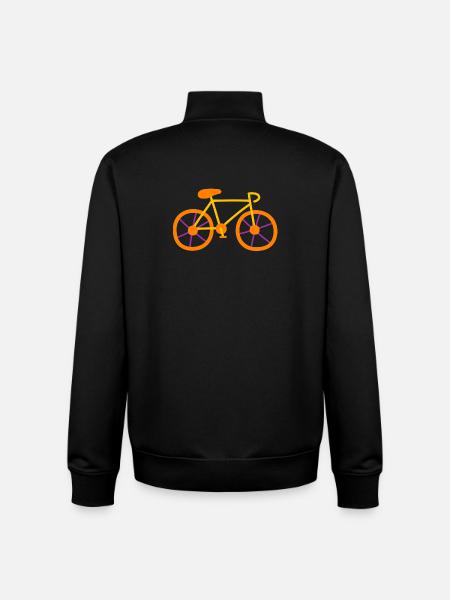 Sykkel tegneserie barn sykling sykkeltur racersykkel fargerik - Unisex genser med glidelås i økologisk bomull Stanley/Stella - svart