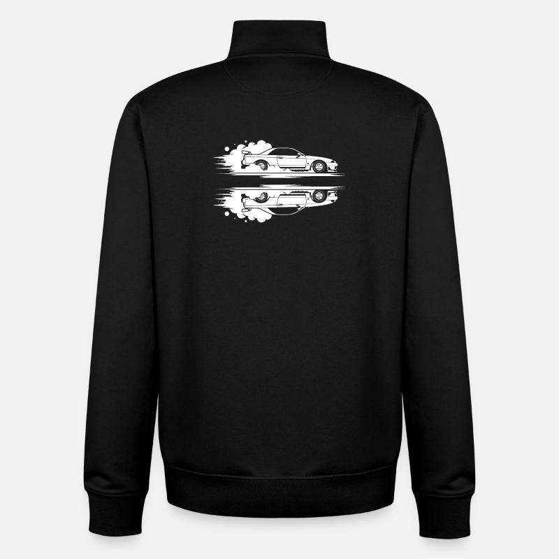 Drift Minimalistischer fahrender Rennwagen - Unisex Organic Zip Sweatshirt von Stanley/Stella - Schwarz