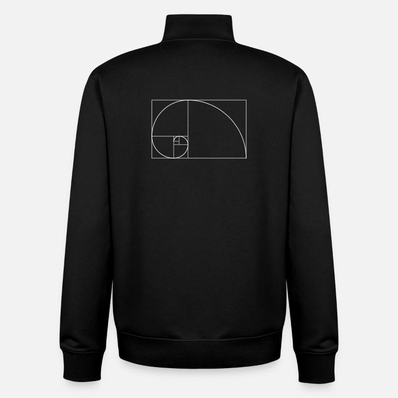 Nombre d'or - Sweat zippé unisexe en coton bio Stanley/Stella - noir