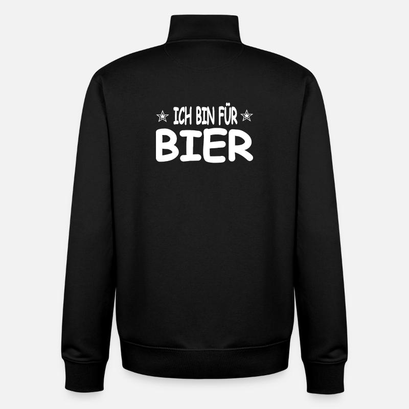 Bière - Sweat zippé unisexe en coton bio Stanley/Stella - noir