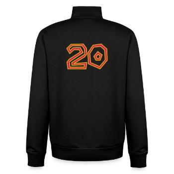 20. 20th ANNIVERSARY. 20 YEARS ANNIVERSARY. 20 YEARS. - Unisex Organic Zip Sweatshirt by Stanley/Stella - black - Back - AI Model Male 185 light (185cm)