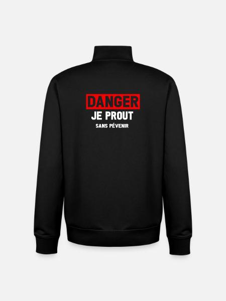 Danger Prout Without Warning - Unisex Organic Zip Sweatshirt by Stanley/Stella - black