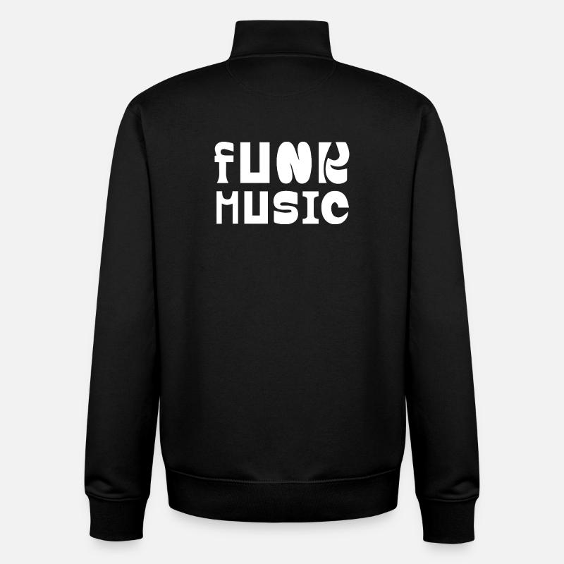 Funk Musique Lettres majuscules audacieuses - Sweat zippé unisexe en coton bio Stanley/Stella - noir