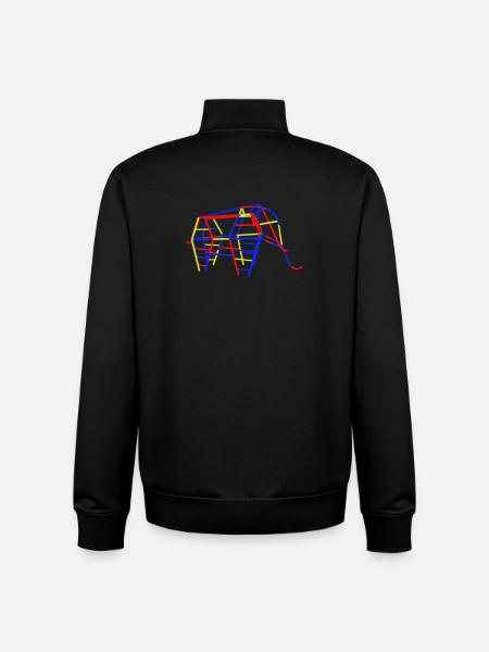 GDR Climbing Elephant - Unisex Organic Zip Sweatshirt by Stanley/Stella - black