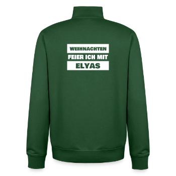 ELYAS - Unisex Organic Zip Sweatshirt by Stanley/Stella - bottle green - Back - AI Model Male 185 dark (185cm)