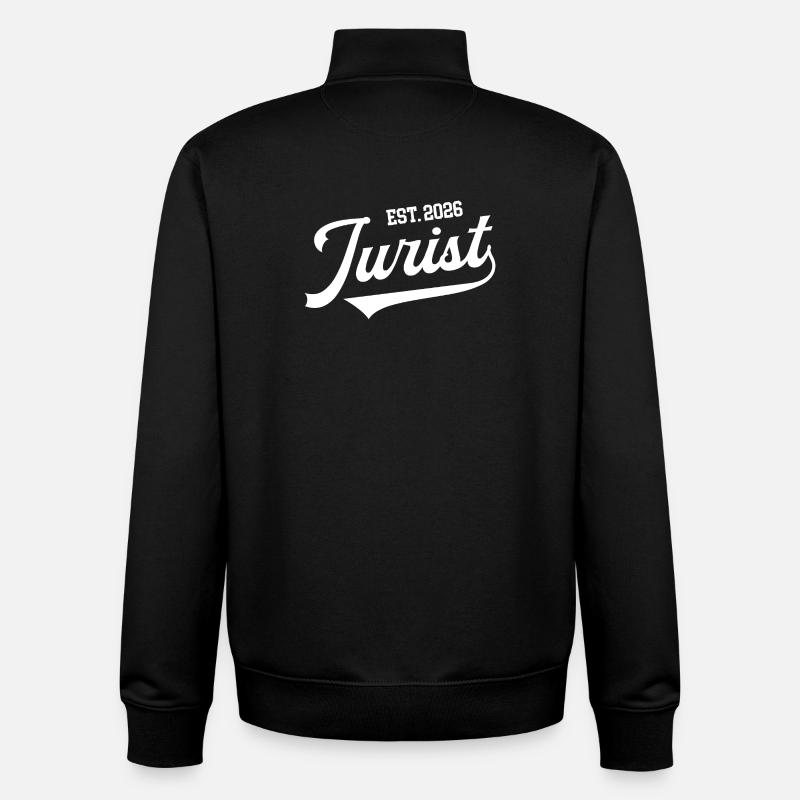 Jurist 2026 Diplomstudier Juridikstudiestudent - Unisex sweatshirt med dragkedja i ekologisk bomull Stanley/Stella - svart