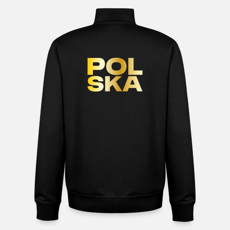 Don d’or Pologne-Polska - Sweat zippé unisexe en coton bio Stanley/Stella - noir