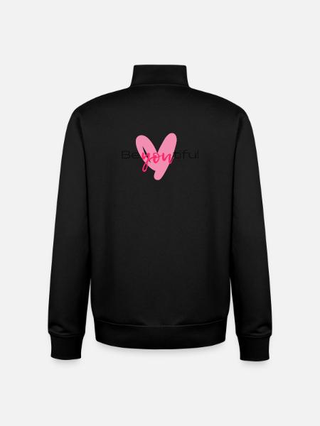 You in pink heart style - Unisex Organic Zip Sweatshirt by Stanley/Stella - black