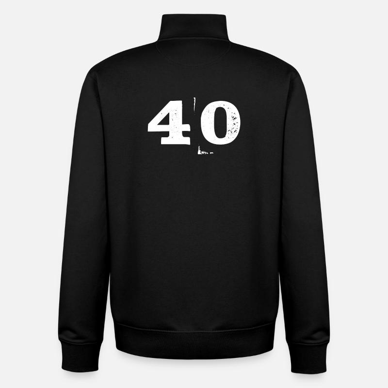 Grunge Vierzig Zahl Textur 40 - Unisex Organic Zip Sweatshirt von Stanley/Stella - Schwarz