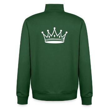 Roi royal de la couronne - Sweat zippé unisexe en coton bio Stanley/Stella - vert bouteille - Dos - AI Model Male 185 dark (185cm)