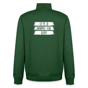 Gym Junkies It´s A Burpee-Ful Day Calisthenics - Unisex Organic Zip Sweatshirt von Stanley/Stella - Flaschengrün - Hinten - AI Model Male 185 dark (185cm)