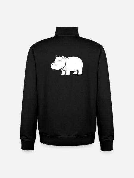 Nilpferd Silhouette Weiß - Unisex Organic Zip Sweatshirt von Stanley/Stella - Schwarz
